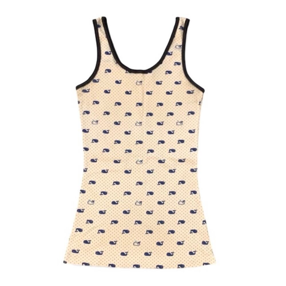 Vintage Y2K Delia’s Whale Fish Print Ribbed Tank Top Size Small